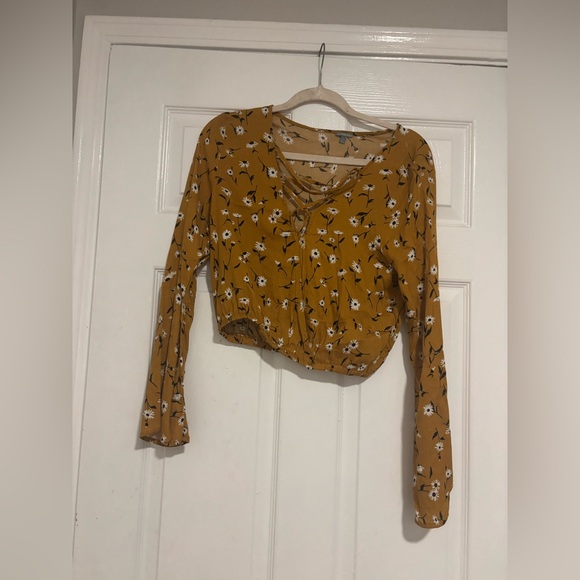 Charlotte Russe Tops - Charlotte Russe Mustard Floral Blouse